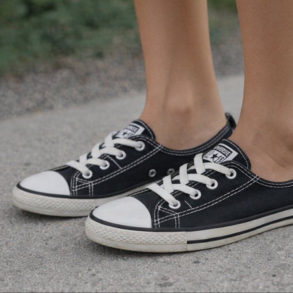 Converse Black & White Low-Top Slip-On Sneakers
